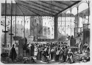 Der zentrale Markt von Paris: der Fischmarkt im Jahr 1858. von Unknown artist