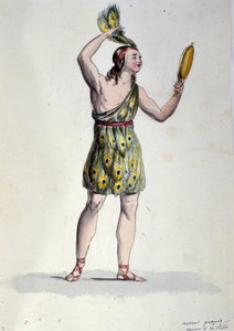 Die Figur, die die reine Liebe im Ballett „Il noce di Benevento“ des österreichischen Komponisten Franz Xaver Sussmayr (1766-1803) interpretiert. Illustration des 19. Jahrhunderts von Unknown artist