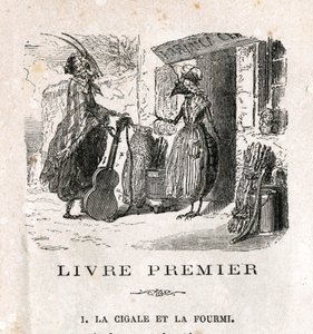 Die Grille und die Ameise. Fabel von La Fontaine von Unknown artist