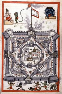 Die Stadt Lanka (Ceylon, Ceylon) in einem Papiermanuskript aus dem 17. Jahrhundert. von Unknown artist