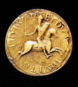Das Gegensiegel von Ludwig VII. (1120 - 1180) von Frankreich, das ihn zu Pferd darstellt. von Unknown artist