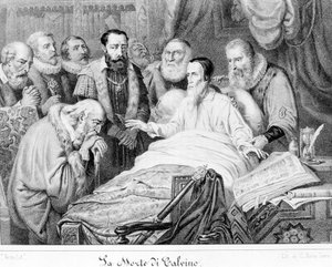 Der Tod von Jean Calvin (1509 - 1564) von Unknown artist