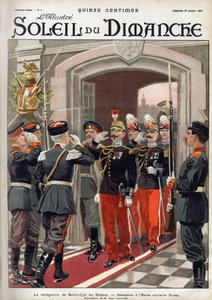 Die Delegation von Saint Cyr in Russland: Empfang an der russischen Militärschule. Gravur in „Le sun-du-dimanche“, 29. Januar. von Unknown artist