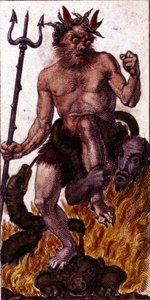Der Teufel, dargestellt auf einer Tarotkarte von 1840 von Unknown artist