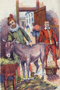 Der Esel mit Goldstücken. Illustration zu „Eselshaut“ von Charles Perrault