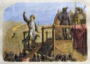 Die Hinrichtung von Conradin (oder Konrad von Hohenstaufen), König von Sizilien und Herzog von Schwaben (1252-1268) auf Befehl von Karl von Anjou nach der Schlacht von Tagliacozzo 1268 von Unknown artist