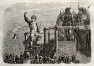 Die Hinrichtung von Conradin, König von Sizilien und Herzog von Schwaben (1252-1268) auf Befehl von Karl von Anjou nach der Schlacht von Tagliacozzo im Jahr 1268 von Unknown artist