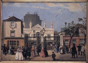 Das ehemalige Theater Bobino (oder Luxemburg), um 1840 - anonyme Malerei, Musée Carnavalet von Unknown artist