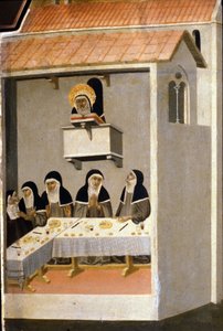 Die guten Schwestern essen Fisch. 13. Jahrhundert von Unknown artist