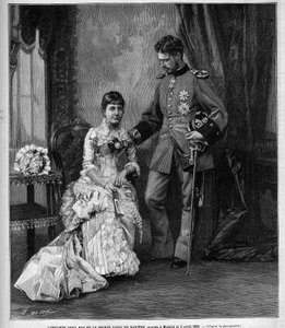 Die Infantin von Spanien Dona Maria de la Paz (1862-1946) und Prinz Ludwig II. von Bayern (Ludwig Otto Frederik Wilhelm von Wittelsbach).