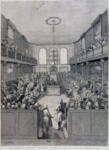 Das Innere des Londoner Unterhauses im Jahr 1760