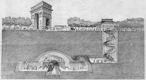 Die Metrostation „Etoile“ in Paris. Gravur von 1895. von Unknown artist