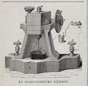 Das Mikro-Tasimeter von Edison - Gravur, Ende 19. Jahrhundert