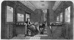 Der neue Wagen Ihrer Majestät, der Prinzessin von Wales, für ihre Zugreise. Gravur in „The Illustrous Universe“ von Unknown artist