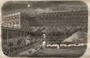 Die Mittagskanone (Sonnenkanone) am Palais Royal in Paris. Gravur von 1857 im „Le Musée Des Sciences“ von Unknown artist