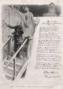 Der Maler Puvis de Chavannes (1824-1898) beschäftigt sich mit Malerei - Allegorie von M. Merwart mit einem Gedicht von Clovis Hugues von Unknown artist