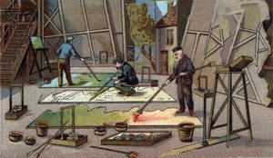 Der Malerdekorateur von Theatern. Chromolithografie aus dem späten 19. Jahrhundert von Unknown artist