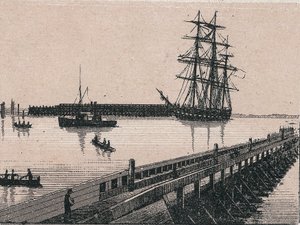 Der Hafen der Stadt Calais in „Die Welt illustriert 168 Ansichten“ ohne Datum (spätes 19. Jahrhundert)