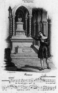 Die Sängerin Giuditta Pasta (1797-1865) interpretiert Romeo in „Giulietta e Romeo“ von Nicola Antonio Zingarelli (1752-1837) von Unknown artist