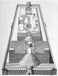 Der Tempel Salomos in Jerusalem, nach einer der Figuren, die auf dem Boden der Logen während der Franco-Maçonischen Empfänge gezeichnet werden sollen - in „La France Juive“ von Edouard Drumont von Unknown artist