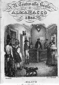 Das Kartenbüro des Teatro alla Scala, Almanach von 1833 von Unknown artist