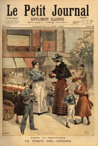 Die Zeit der Kirschen, Straßenhändler in den Straßen von Paris von Unknown artist