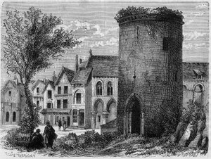 Der Turm von König Ludwig IV. von Übersee in Laon (1831 zerstört) - Gravur von Unknown artist