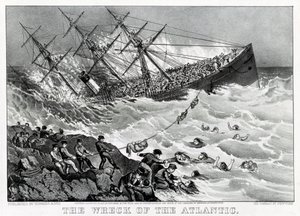 Das Wrack der RMS Atlantic, transatlantischer Ozeandampfer der White Star Line, an der Küste von Nova Scotia von Unknown artist