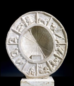 Die Tierkreiszeichen dargestellt auf einem Sonnenmeridian des 15. Jahrhunderts von Unknown artist