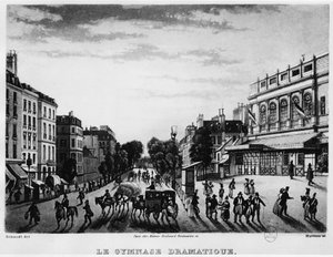 Theater: das Dramatische Gymnasium des Boulevard Bonne Nouvelle - Gravur von Unknown artist