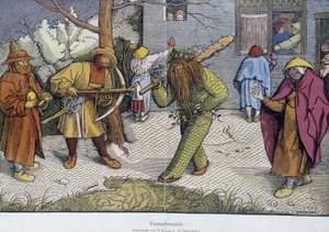 Theaterstücke: Karnevalstag - Reproduktion eines Dokuments über Breughel-Holz von Unknown artist
