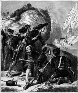 Dritter Carlistenkrieg (1872-1876): ein Carlisten-Hinterhalt in Navarra