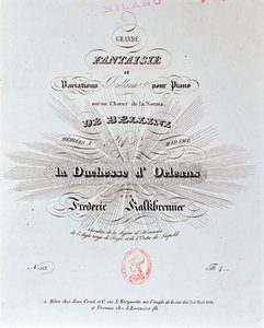 Titelseite der Partitur von Grande Fantaisie von F Kalkbrenner