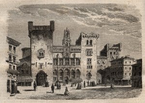 Rathaus von Narbonne - Languedoc-Roussillon-Midi-Pyrenees - Frankreich - Gravur in 