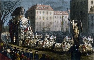 Transport der Asche von Napoleon I. (1769-1821) nach Courbevoie (Hauts-de-Seine), 15. Dezember von Unknown artist