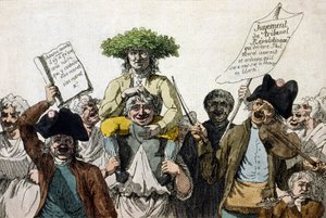 Triumph von Marat. Gravur des 19. Jahrhunderts