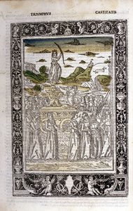 Triumph der Keuschheit von Petrarca (Francesco Petrarca). Miniatur von Unknown artist