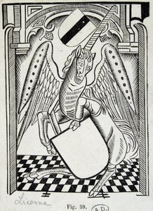 Einhorn - Gravur des 15. Jahrhunderts