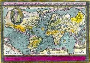 Universale geografische Karte (Weltkarte) von 1596 von Unknown artist