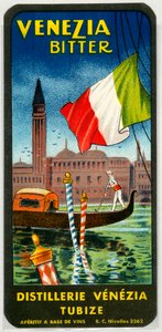 Venezia Bitter Alkoholwerbung (Chromolithografie Ende des 19. Jahrhunderts)