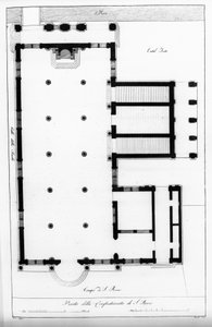 Venedig. Schule von San Rocco, gegründet 1478. Plan. 19. Jahrhundert. von Unknown artist