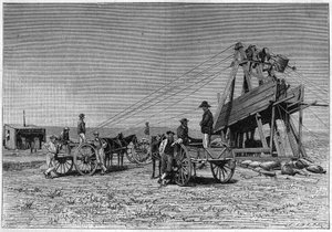 Blick von der Oberfläche der Kimberley-Diamantenmine in Südafrika. Gravur von 1883.