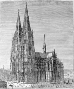 Ansicht des Kölner Doms. Gravur aus dem 19. Jahrhundert von Unknown artist
