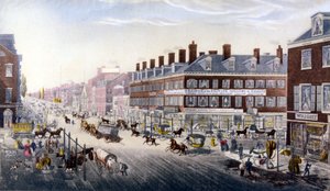 Ansicht von New York: Broadway. Gravur von 1840 von Unknown artist
