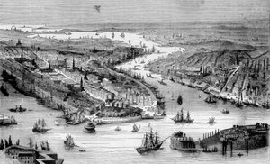 Ansicht von New York um 1840