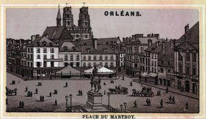 Ansicht des Place du Martroy in Orléans, Département Loiret und Region Centre, Frankreich. Chromolithographie des späten 19. Jahrhunderts. von Unknown artist