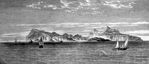Ansicht der Insel Procida vor Neapel. Gravur aus dem 19. Jahrhundert. von Unknown artist