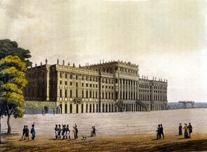 Ansicht des Schlosses Schönbrunn, ehemalige Residenz der österreichischen Kaiserfamilie, Wien, Österreich, Gravur um 1830