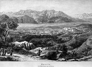 Ansicht von Sparta. 19. Jahrhundert Gravur