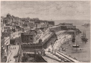 Ansicht von Valletta und seinem Hafen im 19. Jahrhundert